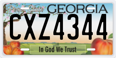 GA license plate CXZ4344