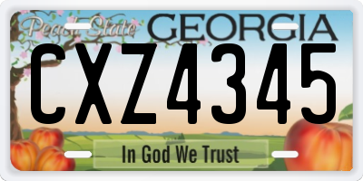 GA license plate CXZ4345