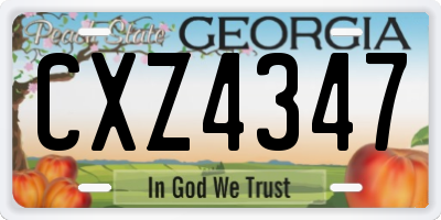 GA license plate CXZ4347