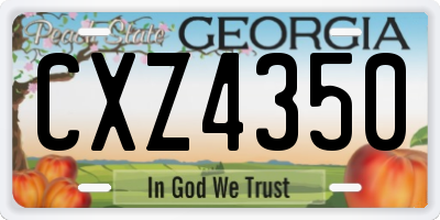 GA license plate CXZ4350