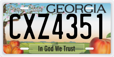 GA license plate CXZ4351
