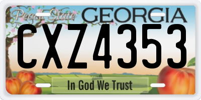 GA license plate CXZ4353
