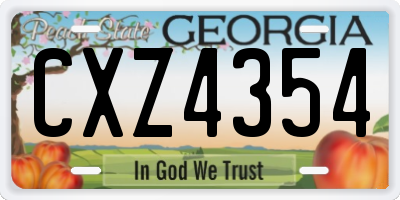 GA license plate CXZ4354