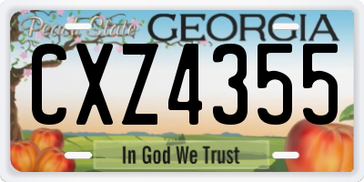 GA license plate CXZ4355