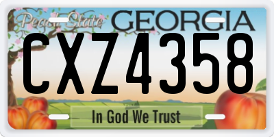 GA license plate CXZ4358