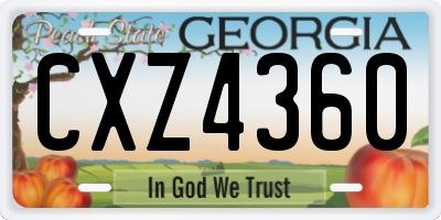 GA license plate CXZ4360