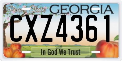 GA license plate CXZ4361
