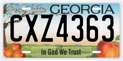 GA license plate CXZ4363