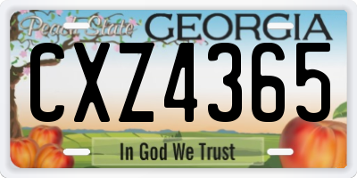 GA license plate CXZ4365