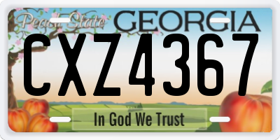 GA license plate CXZ4367