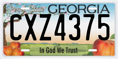 GA license plate CXZ4375
