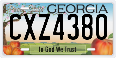 GA license plate CXZ4380