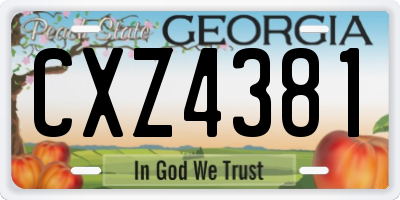 GA license plate CXZ4381