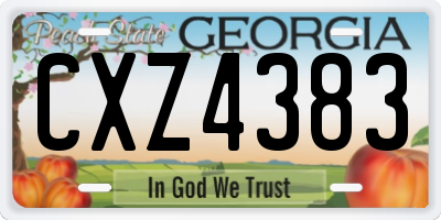 GA license plate CXZ4383