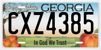 GA license plate CXZ4385