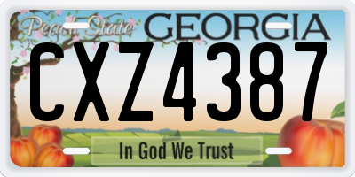 GA license plate CXZ4387