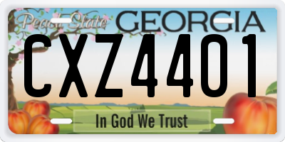 GA license plate CXZ4401