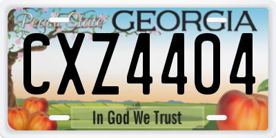 GA license plate CXZ4404