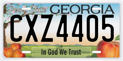 GA license plate CXZ4405
