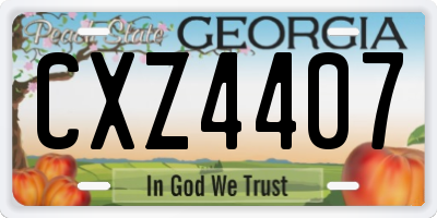 GA license plate CXZ4407