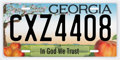 GA license plate CXZ4408