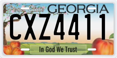 GA license plate CXZ4411