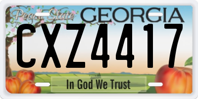 GA license plate CXZ4417