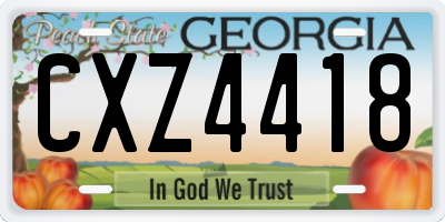 GA license plate CXZ4418