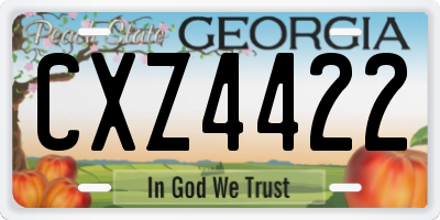 GA license plate CXZ4422