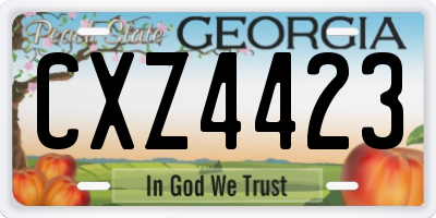 GA license plate CXZ4423