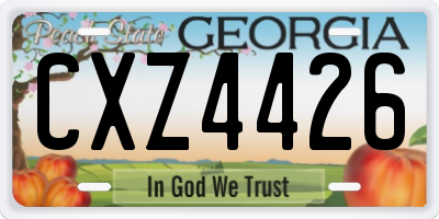 GA license plate CXZ4426