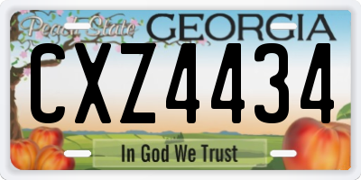 GA license plate CXZ4434