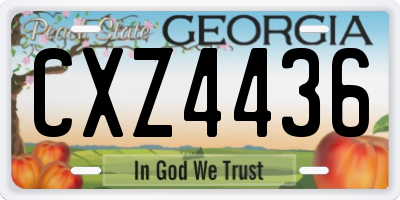 GA license plate CXZ4436