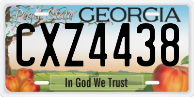 GA license plate CXZ4438