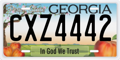 GA license plate CXZ4442