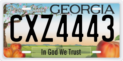 GA license plate CXZ4443