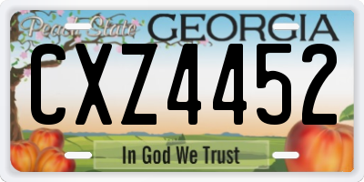 GA license plate CXZ4452