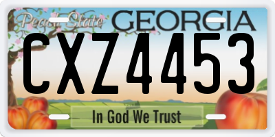 GA license plate CXZ4453