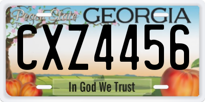 GA license plate CXZ4456