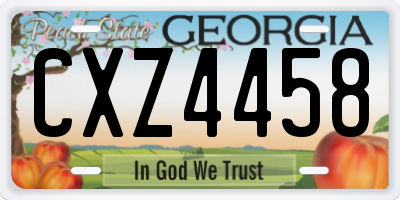 GA license plate CXZ4458