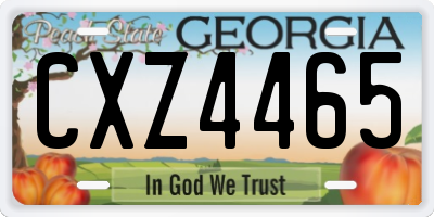 GA license plate CXZ4465