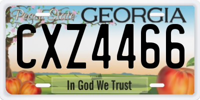 GA license plate CXZ4466