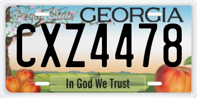 GA license plate CXZ4478