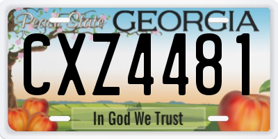 GA license plate CXZ4481