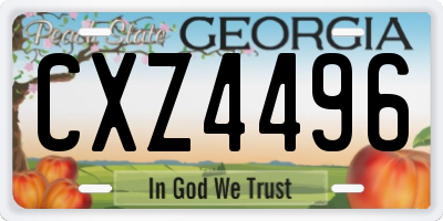 GA license plate CXZ4496