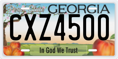 GA license plate CXZ4500