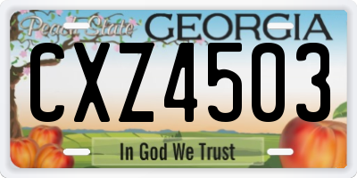 GA license plate CXZ4503
