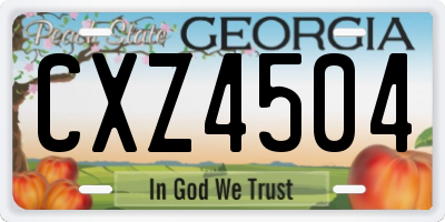 GA license plate CXZ4504