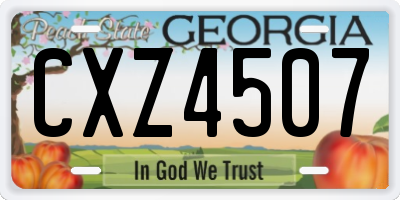 GA license plate CXZ4507