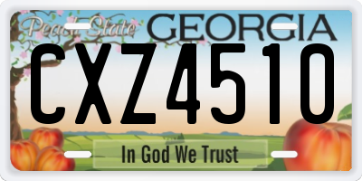 GA license plate CXZ4510